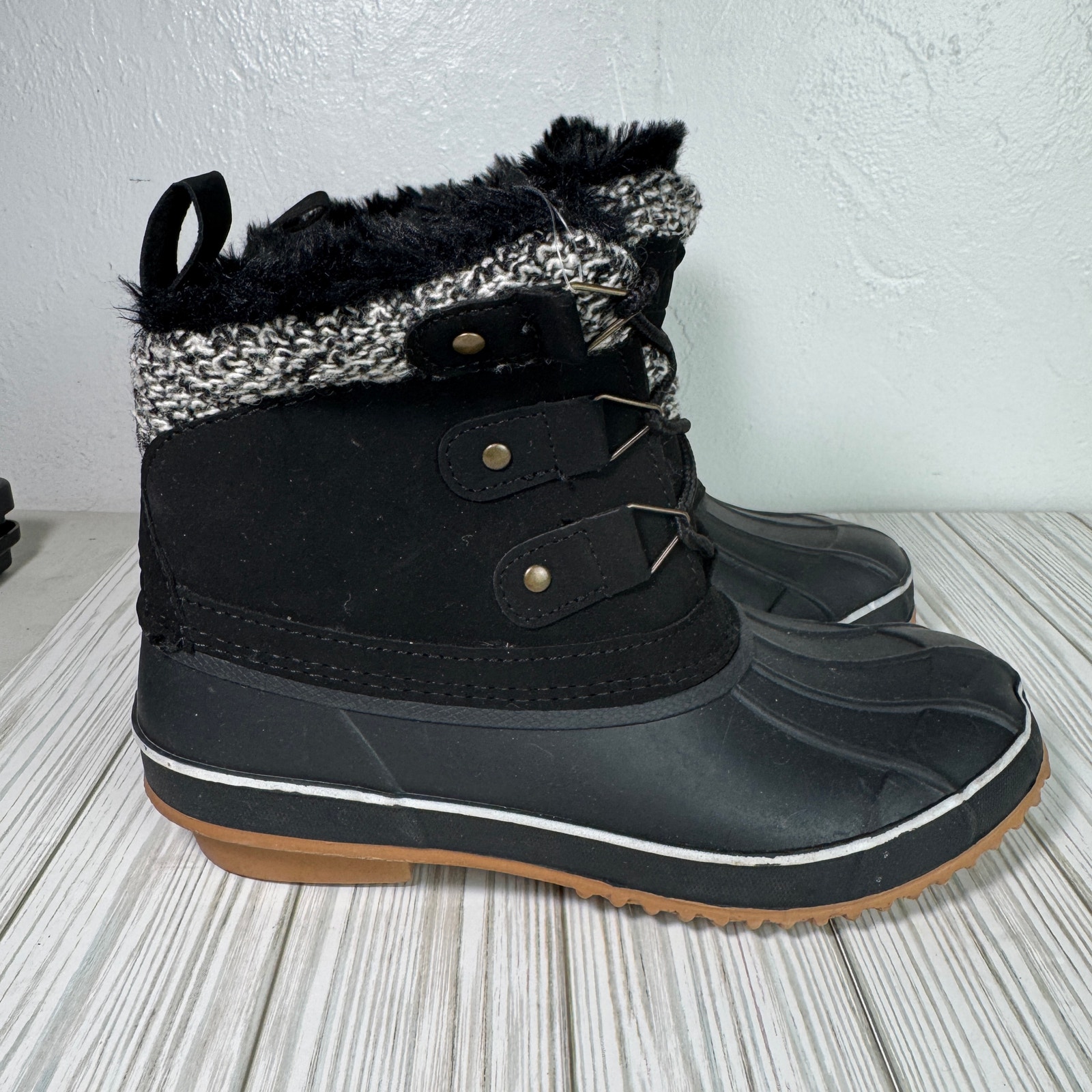 New Khombu Women's Keri Faux Fur-Lined Duck Boots Waterproof Size 7